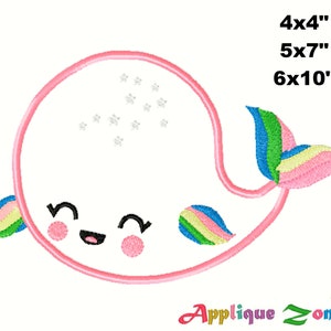 Cute Baby Whale Applique Designs Motivo ricamo nautico, Acuatic, dimensioni 4x4 5x7 6x10 DOWNLOAD IMMEDIATO