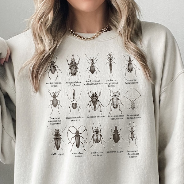 Insect Species Sweatshirt, Crewneck Sweatshirt, Nature Lover, Insect Sweatshirt, Nature Gift, Bug Lover, Gift for Men, Gift for Women