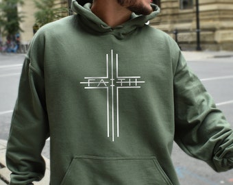 Sweat Faith Cross, sweat chrétien, sweat à capuche verset de la Bible, cadeau chrétien, sweat Jésus, cadeau pour lui, cadeau pour elle, fête des mères