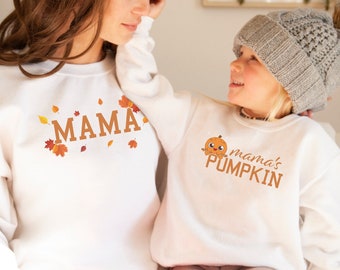 Mama's Pumpkin Sweatshirt, Mom and Daughter Gift, Mama Sweatshirt, Matching Sweatshirt, Mothers Day Gift, Pumpkin Sweatshirt,Matching Hoodie