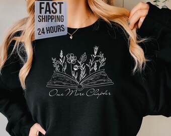 Flower Book Sweat, Flower Sweatshirt, s, Book Lover Gift, Book Sweatshirt, Gift For Women, Gift For Mom, Book Hoodie