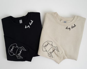 Custom Dog Dad Sweatshirt, Custom Daddy Crewneck With Pet Names, Dog Dad sweatshirt,Dog Dad Hoodie, Personalised Pet Gift