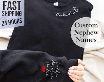 Custom Aunt Sweatshirt, Personalized Gifts, Aunt Hoodie, Nephew Sweatshirt, Custom Gift, Aunt Gift, Mothers Day Gift, Birthday Gift