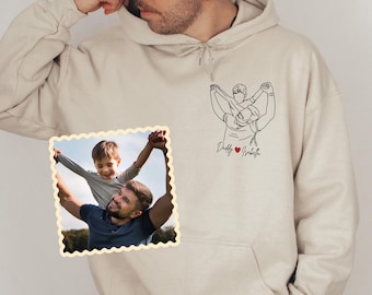 Custom Dad Sweatshirt Portrait From Photo, Personalized Dad Portrait Sweatshirt, Personalized Gifts For Dad, Father's Gift, Christmas Dad