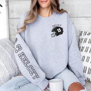Personalized Football Sweatshirt, Custom Team Name Sweatshirt, Custom Sweatshirt, American Football Gifts, Custom Gift, Football Sweatshirt