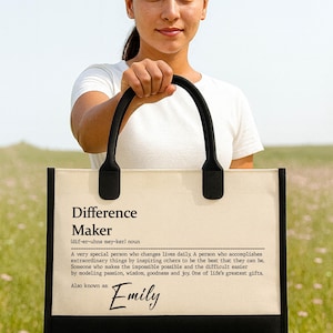 Difference Maker Thank You Gift Tote Bag: Teacher, Mentor, Coworker Retirement Appreciation