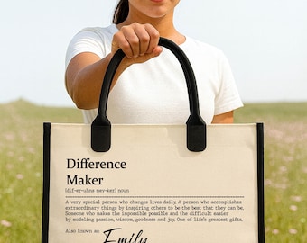 Difference Maker Thank You Gift Tote Bag: Teacher, Mentor, Coworker Retirement Appreciation