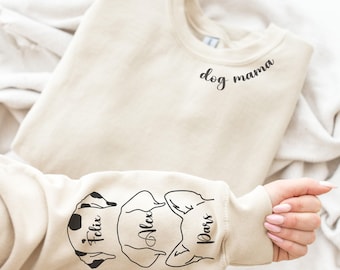 Custom Dog Mama Sweatshirt, Dog Lover Gift, Dog Sweatshirt, Custom Gift, Dog Mom Gift, Personalized Gifts, Dog Mom Hoodie, Gift for Her