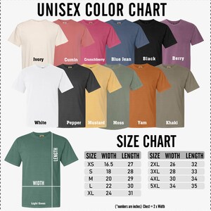 men's unisex crew neck t - shirt sizes chart