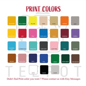 a collection of 24 different print colors, including various shades of green, yellow, brown, and more, arranged in a grid format.