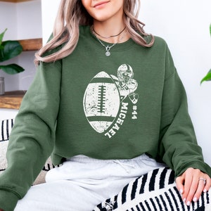 Personalized Football Sweatshirt, Football Player Hoodie, Custom Sweatshirt, American Football Gifts, Custom Gift, Football Sweatshirt