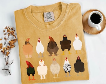 Chicken Shirt, Comfort Colors ® Thanksgiving Shirt, Fall Gifts, Easter Chicken Lovers Shirt, Farm Life Shirt, Funny Chicken Breeds Shirt