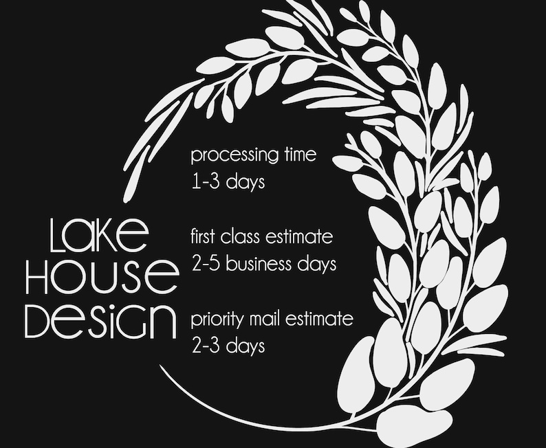 The image is a black and white graphic with a wreath-like design and text providing information about a house design service.