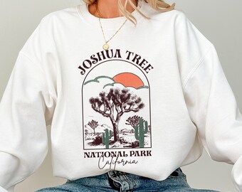 Joshua Tree National Park Sweatshirt, California Sweatshirt, Forest Green Sweatshirt Aesthetic, Cozy Boho Cute Crewneck, Hiking Camping