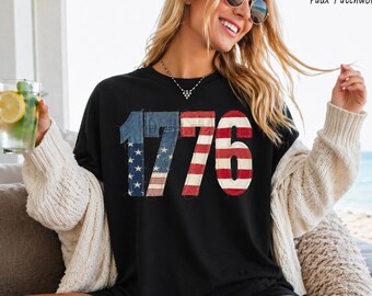 Comfort Colors® USA Flag 1776 Shirt: 250th Years Anniversary, America Tshirt, 4th of July