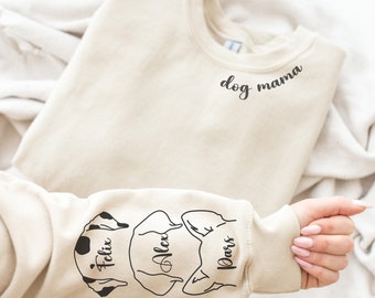 Custom Dog Mama Sweatshirt, Dog Lover Gift, Dog Sweatshirt, Custom Gift, Dog Mom Gift, Personalized Gifts, Dog Mom Hoodie, Gift for Her