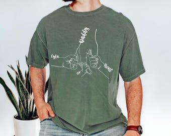 Personalized Father's Day Shirt: Daddy Hand Grabbed by Kids Custom Papa, Grandpa, Pops Tee