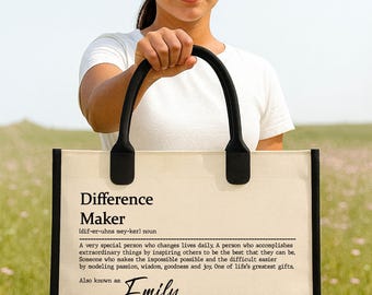 Difference Maker Thank You Gift Tote Bag: Teacher, Mentor, Coworker Retirement Appreciation