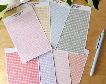 Colorful Mini Hearts Stickers | 560 Individual Mini Hearts | Matte Sticker Sheet | 4mm wide | Planner, Journal, Calendar Deco Supplies