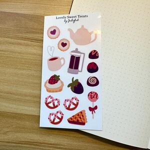Süße Leckereien Glossy Sticker Bogen | Gemütliche Tea Time |  Kawaii Dessert Sticker | Journal Dekorationen