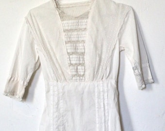 1910s White Edwardian Lawn Dress