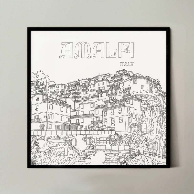 Printable Line Art Drawings Architecture Landscape - Etsy