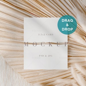 3.5x2 Kartenmockup, Doppelkarte, Einfaches Kartenmodell, Hochzeitsmockup, Visitenkartenmockup, Windellos, Tischkartenmodell, R01, R290