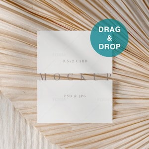 3.5x2 kaart mockup, dubbele kaart, eenvoudige kaart mockup, bruiloft mockup, visitekaartje mockup, luier loterij ticket, plaats kaart mockup, R01, R293