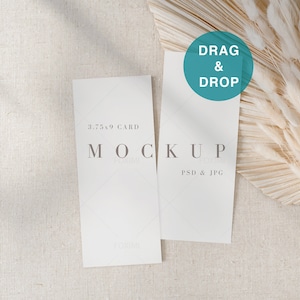 3.75x9 kaart mockup, dubbele kaart, uitnodiging mockup, menu mockup, bruiloft briefpapier mockup, bruiloft programma, bruiloft kaart mockup, R01, R240