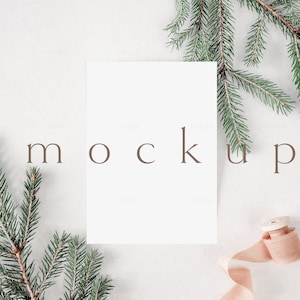 5x7 Weihnachtskarte Mockup, Vertikale Karte, Stationäres Mockup, Flaches Mockup, Vertikal, 5x7 Karten Mockups, Weihnachts Mockup, Minimal,P05, €19