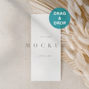 4x9 Card Mockup, Mockup PSD, Stationary mockup, Wedding Mockup, 4x9 Card Mock, 4x9 menu mockup, 4x9 program mockup,Wedding program,R01, R278