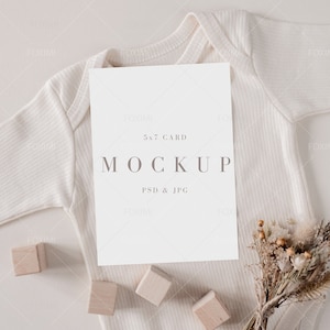 5x7 Karte Mockup, Baby Shower Mockup, Einladungskarte Mockup, Minimal Card Mockup, Blank Card Mockup, 5x7 Kinderzimmer Karte,P096, R101