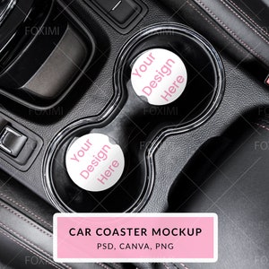 Car coaster mockup, coaster mockup, CANVA, PSD,PNG, car coaster template, coaster mock up, coaster template, sublimation mockup, CC2