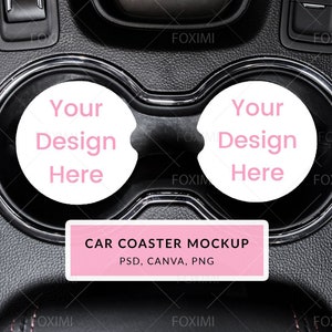 Car coaster mockup, coaster mockup, CANVA, PSD,PNG, car coaster template, coaster mock up, coaster template, sublimation mockup, CC1