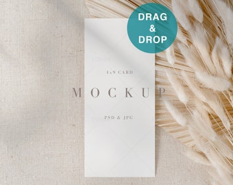 4x9 Card Mockup, Mockup PSD, Stationary mockup, Wedding Mockup, 4x9 Card Mock, 4x9 menu mockup, 4x9 program mockup,Wedding program,R01, R278