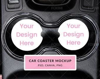 Car coaster mockup, coaster mockup, CANVA, PSD,PNG, car coaster template, coaster mock up, coaster template, sublimation mockup, CC1