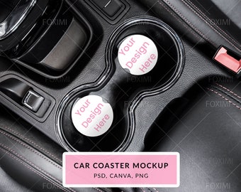 Car coaster mockup, coaster mockup, CANVA, PSD,PNG, car coaster template, coaster mock up, coaster template, sublimation mockup, CC2