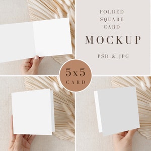 Square Folded Card Mockup, 5x5 card mockup, Invitation Mockup, Wedding Card Mockup, Card Mockup, Mockups, Boho mockup, Mockup Bundle,R01,R67