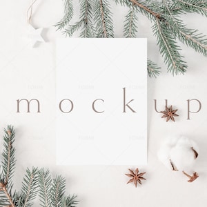5x7 Weihnachtskarte Mockup, Vertikale Karte, Mockup PSD, Hochzeitseinladung Mockup, 5x7 Karten Mockups, Weihnachts Mockup, Minimal, Sauber, P05, €19