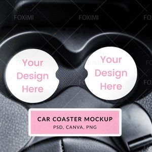 Car coaster mockup, coaster mockup, CANVA, PSD,PNG, car coaster template, coaster mock up, coaster template, sublimation mockup, CC3