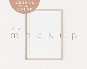 A4, A3, ISO Wood Frame Mockup, Set of 1, Portrait, On the Wall, Flat border, Mat,w1,t2,Frame Mockup, Frames For Wall Art, Poster Mockup,038