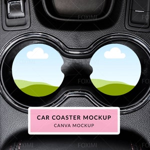 Car coaster mockup, coaster mockup, CANVA template, car coaster template, coaster mock up, coaster template, sublimation mockup,mock up,CC1C