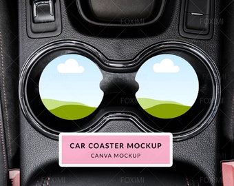 Car coaster mockup, coaster mockup, CANVA template, car coaster template, coaster mock up, coaster template, sublimation mockup,mock up,CC1C