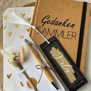 Geschenkset Kugelschreiber, Notizbuch A5 und Lesezeichen / personalisiertes Geschenk / personalisierter Kugelschreiber Bild 8