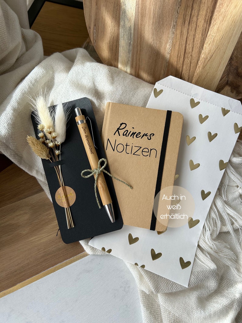 Geschenkset Kugelschreiber und Notizbuch / personalisiertes Geschenk / personalisierter Kugelschreiber und personalisiertes Notizbuch Bild 1