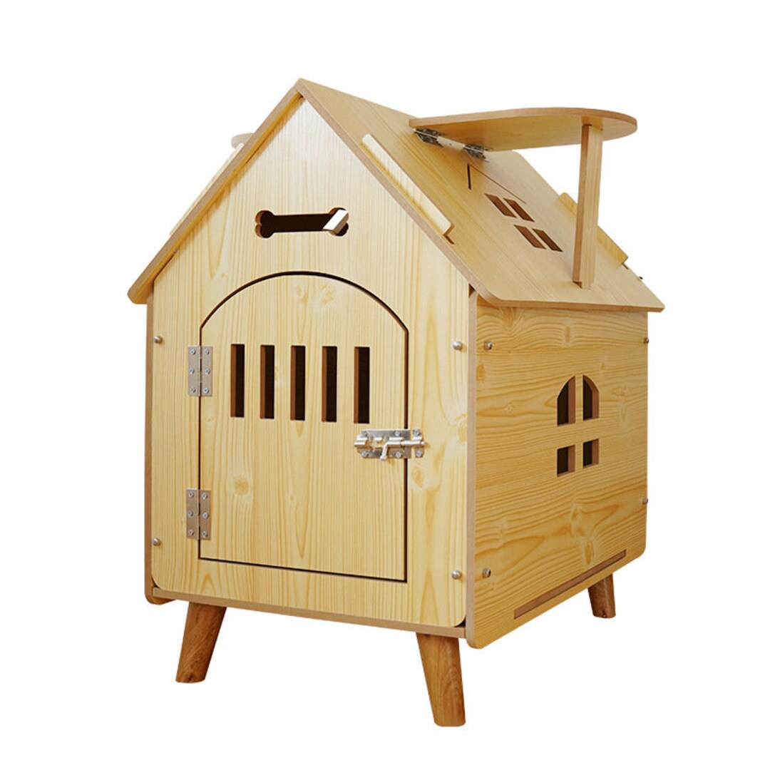 Dog Cat House Indoor Kennel Wooden Pet House With Roof for Etsy