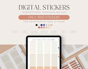 Digital stickers book for Goodnotes / Functional Digital Sticker Set / Digital Planner Stickers / Labels Digital Stickers