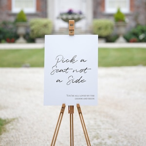 Pick a Seat Not a Side Wedding Sign, Editable Find Your Seat Sign Template,  You&#39;re All Loved Sign, Printable Wedding Signage