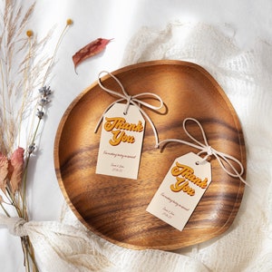 Retro gunst tag sjabloon, dank u cadeau tag, afdrukbare jaren '70 bruiloft briefpapier, zomer bruiloft decoratie, Instant Download