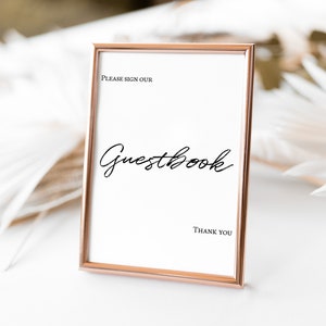DIY Please Sign Our Guestbook Wedding Sign,  Printable Wedding Signage, Instant Download